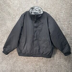 Swingster Mens XXL Black Bomber Jacket Zip Out Quilted Liner Nylon Shell 3-in-1